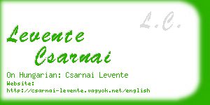 levente csarnai business card